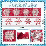 2 Rolls 2.5" 5 Yd Merry Christmas Ribbon Snowflake Wired Ribbon Glitter Gold Red White For Wreath Diy Crafting Gifts Wrapping Party Decoration