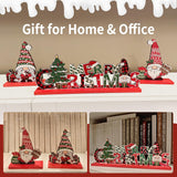 3Pcs Christmas Table Decorations Gnomes Tree And Merry Christmas Sign Centerpiece Tabletop Wooden Ornaments Indoor Xmas Decorations For Party Coffee Table Gifts