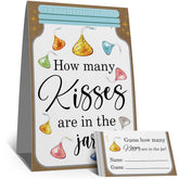 How Many Kisses Baby Shower Game, Mason Jar Baby Shower Game? Gender Neutral? Birthday, Christmas, Thanksgiving?Graduation Season Funny Party Game(1 Sign+50 Cards)