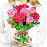 Pop Up Flower Card, 3D Greeting Card – Red Rose Bouquet – For Wife, Girlfriend – Romantic Gift For Anniversary, Valentine’S Day