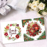 Christmas Diamond Art Painting Greeting Cards With Envelopes, 5D Diy Wreath Greeting Cards Diamond Art Kits Present-15-Poinsettia