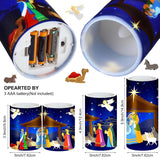 Christmas Nativity Scene Candles Led Religious Theme Flameless Candles Battery Operated Led Warm Light Flickering Pillar For Xmas Holiday Table Decorations(Vivid)
