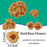 Artificial Light Coffee Satin Rose Flower Heads,42 Pcs Toffee Silk Rose Heads With Stems,3.5'' Rose Artificial Flowers Bulk,Artificial Brown Rose Flower Heads For Diy Crafts Bouquet (42, Toffee)
