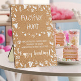 Pacifier Hunt Rustic Baby Shower Games Set - 50 Blue Acrylic Pacifiers For Party