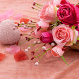 Valentine Centerpiece Table Decorations 10 Pcs Romantic Valentines Day Flowers Artificial Red Pink Valentine Flowers With Faux Tulips Roses For Flower Arrangement Vase Wedding Tablecenter