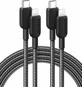 2 Pack 6FT USB C to Lightning Cable MFi Certified Fast Charging Cord Black