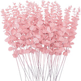 36 Pcs Pink Eucalyptus Stems Artificial Leaves Faux Eucalyptus Stems Branches 15 Inch For Wedding Bouquet Home Deco