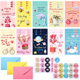 30 Set Valentines Day Cards Bulk With Stickers And Envelopes Valentine'S Day Greeting Cards For Valentine'S Gifts Exchange Prize(Cute Style)