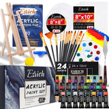 Acrylic Paint Set,57 Pcs Professional Painting Supplies With Paint Brushes, Acrylic Paint, Easel, Canvases, Painting Pads?Palette, Paint Knife, Brush Cup And Art Sponge For Hobbyists And Beginners