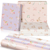 Beautiful Gift Wrapping Paper Rolls For Baby Shower - Cute Set Of 3 Quality Rolls For Girls Birthdays & Baby Showers - Add A Touch Of Magic To Every Gift You Wrap - 17 X 120 In