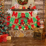 Merry Christmas Banner Red Green Glitter,Christmas Pennant Banner Triangle Flag,Christmas Party Decorations,Xmas Decorations,Xmas Home Office Party Fireplace Mantel Decorations