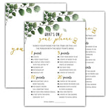 Bridal Shower Games - Greenery Engagement Party Game Cards For Wedding, Bachelorette Party - Bridal Shower Decorations, 30 Cards(012)