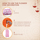 Set Of 5 Artificial Flower Garland Strings For Special Occasions | Home Puja | Home Decor | Diwali Decor | House Warmings | Indian Wedding Celebration (Pink And White)