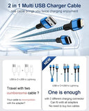 2 in 1 USB Multi Charging Cable 4FT Braided USB C Lightning Fast Charger Cord
