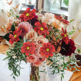 8Pcs Cosmos Silk Flowers 24'' Red Cosmos Artificial Flowers Wildflower Artificial Flowers For Wedding Party Kitchens Home Flower Arrangement Decoration(Red)