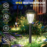12 Pack Solar Pathway Lights Waterproof Cool White Landscape Garden Walkway Lights