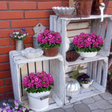 2 Pcs Artificial Geraniums For Outdoors Silk Geranium Flowers Fuchsia Artificial Geranium Bush Faux Flowers For Planter Outside Garden Patio Grave Cemetary Vase Table Centerpiece Indoor Decor