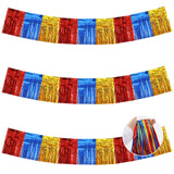 Red Blue Gold Fringe Garland Banner 30ft Wall Tinsel Foil Streamer