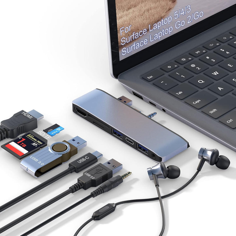 Surface Laptop 5/Laptop 4/Laptop 3/Laptop Go/Laptop Go2 Hub Docking Station Wi