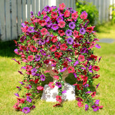 Artificial Flowers For Outdoors Faux Plants For Spring Summer Decoration,6 Bundles Uv Resistant Realistic Silk Hanging Flowers Indoor Garden Porch Patio Balcony Yard Farmhouse?Fuchsia Purple?