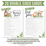 20 Woodland Baby Shower Games Gender Neutral-Hilarious Baby Shower Games For Girl, Baby Shower Games Boy, Who Knows Mommy Best Baby Shower Game Card, For Baby Shower Games Dad Jokes