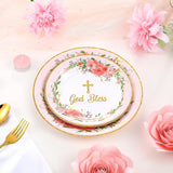 96 Pcs God Bless Baptism Plates Bulk 7'' 9'' First Holy Communion Paper Plates Disposable Newborn Religious Dinnerware For Christening Celebration Church Baby Shower Christmas(1St Communion)