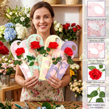 20 Sets Valentine Rose With Wrapping Cards, Artificial Flower With Handheld Fake Rose Wrapping Paper Floral Bags Bouquet Gift For Her Women Girlfriend Mother Wedding Diy Supplies