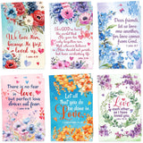 24Pcs Religious Valentines Day Cards Floral Happy Valentine'S Day Christian Greeting Card Bulk Assortment With Envelopes And Stickers For Adults Kids Party Favors Supplies