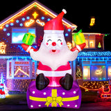 6 Ft Christmas Inflatable Outdoor Decorations - Inflatable Santa Claus With Gift Boxes - Xmas Santa Claus Blow Up Yard D