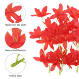 7 Inch Artificial Orchid Flower, 16 Pcs Floating Candles Simulation Flower Cylinder Vase Fillers For Home Wedding Decoration, Red