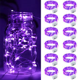 12 Pack Fairy Lights Battery Operated, 7Ft 20 Mini Led Silver Wire Twinkle Lights For Diy, Parties, Wedding, Bedroom, Ch