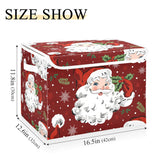 Christmas Santa Claus Storage Bins With Lids And Carrying Handle,Foldable Storage Boxes Organizer Containers Baskets Cube With Cover For Home Bedroom Closet Office