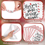 200 Pieces Christmas Disposable Paper Napkins Christmas Napkins Paper Disposable Napkins For Christmas Party Paper Napkins Decorative Paper Napkin For Party Dinner Lunch Holidays