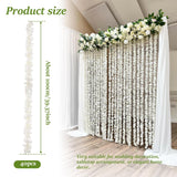 40Pcs Artificial Wisteria Hanging Flowers, 3.3Ft Artificial Wisteria Garland, White Hanging Wisteria Flower Vines Rattan, Reusable Silk Flowers String For Wedding Arch Party Garden Home Decor