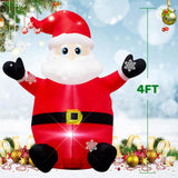 4 Foot Christmas Inflatable Santa Claus Outdoor Yard Decorations,Indoor Blow Up Santa For Christmas Decorations- Wm-02