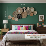 Boho Wall Basket Decor, Set13-Piece Natural Seagrass Woven Baskets For Gallery Wall, Rustic Bohemian Home Decor, Lightweight Hanging Baskets For Living Room Bedroom Entryway