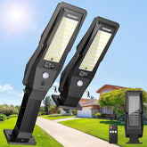 2 Pack Solar Street Lights IP66 Waterproof Motion Sensor Remote Dusk to Dawn Security Lights