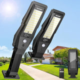 2 Pack Solar Street Lights IP66 Waterproof Motion Sensor Remote Dusk to Dawn Security Lights