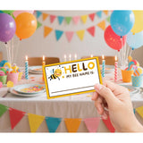 What Is Your Bee Name Game,30 Stickers, Bee Party Decor, Perfect For Birthday Party Activities 6×8 Wooden Play Sign With Stand