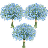 30 Pcs Baby'S Breath Artificial Flowers - Blue Small Babys Breath Flowers - Real Touch Fake Gypsophila Bouquets For Wedding Decor, Party Arrangements, Home Decoration, Diy Crafts