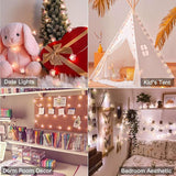 12.8FT Cherry Blossom Fairy Lights 40 LED Pink Flower String Lights Battery Operated with Remote for Bedroom Party Christmas Holiday Decor