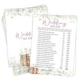 Wildflowers Bridal Shower Games - Storybook Themes Wedding Shoe Bridal Shower Games Cards, Bachelorette Wedding Party Activities, 5"X7"-25 Pcs-02