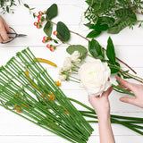 100Pcs Floral Wire Stem Artificial Rose Flower Stems Plastic Fake Flower Decor For Diy Craft Bouquets Wreaths Wedding Arrangement Room Home Restaurant Party Valentine'S Day Decoration 13-Inch