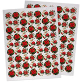 Vintage Poinsettia Stickers - 126 Envelope Seals Pack - Christmas Sticker Sheets Perfect For Gifts, Christmas Stickers For Cards, Or Christmas Envelope Seals
