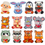 36Pcs Valentines Day Cards For Kids Classroom, Valentine’S Day Candy Holder Gifts Cards For Classroom Exchange Activity, Kids Valentine Exchange Candy Card For Class Party, 12 Animals Designs