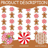 Christmas Candy Gingerbread Garlands 8-Piece Gingerbread Theme Decorations Gingerbread Man Hanging Garlands Xmas Peppermint Party Banner Decor For Xmas Winter Holiday Party Supplies