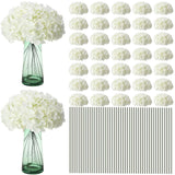 Silk Hydrangea Artificial Flowers Heads With Stems Faux Hydrangea Flowers For Wedding Centerpieces Bouquets Diy Floral Decorations For Home Indoor(White,100 Pieces)