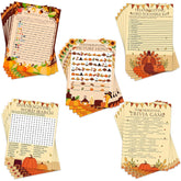129 Pcs Thanksgiving Games Set Thanksgiving Party Game Cards For Adults Thanksgiving Word Search Scramble Trivia Game For Family Fall Thanksgiving Harvest Activities Party Game Supplies