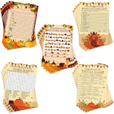 129 Pcs Thanksgiving Games Set Thanksgiving Party Game Cards For Adults Thanksgiving Word Search Scramble Trivia Game For Family Fall Thanksgiving Harvest Activities Party Game Supplies