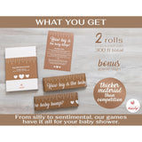 Funny Baby Shower Games For Girl Or Boy Activities, 2 Rolls, 2 Inches X 150 Feet, Kraft Tummy Measure, Fun & Easy Idea